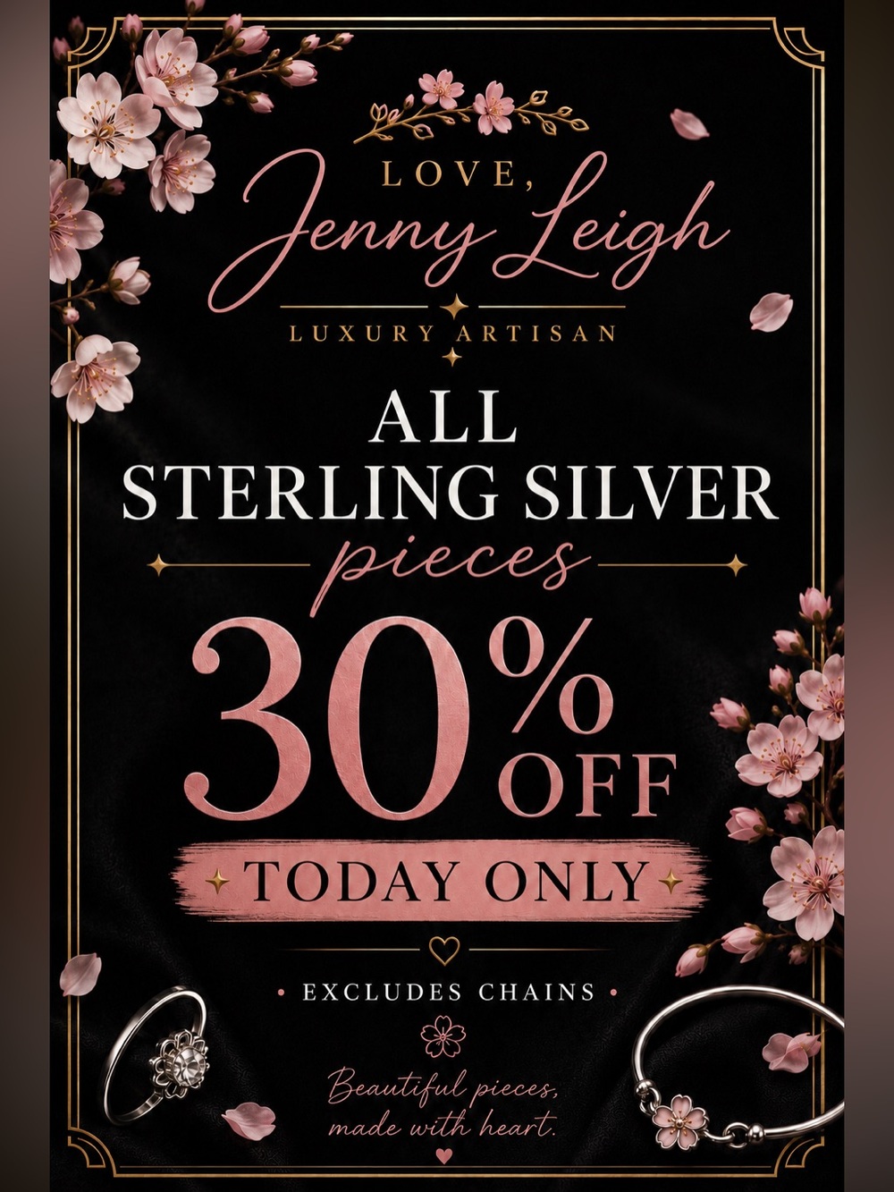 1 Day Event:  Love Jenny, Leigh 30% Off Sterling Silver Sale LIVE SHOW LISTING